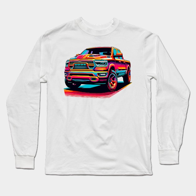 Dodge Ram 1500 Long Sleeve T-Shirt by Vehicles-Art